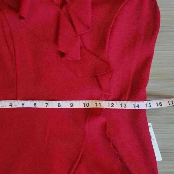 Teeze Me Juniors' Ruffled Wrap mini Dress red size 9/10 juniors - Picture 8 of 11